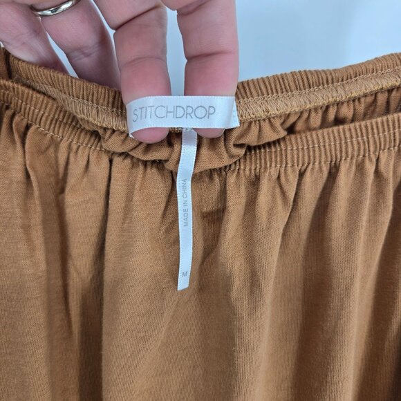 Stitchdrop womens size medium brown halter tie shoulder strap midi dress NWT - Picture 3 of 8